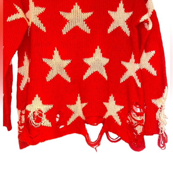 Wildfox Sweater XS Red ASO Taylor Swift Lagenlook Cottage Grunge Cabin Gorpcore - Picture 4 of 10